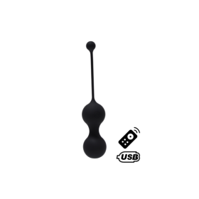 MINA Noir, Boules de Geisha en silicone médical USB avec télécommande 